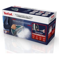 Tefal Ultragliss FV6842E0 Steam Iron 2800W - Efficient Blue Grey White Iron for Effortless Wrinkle Removal